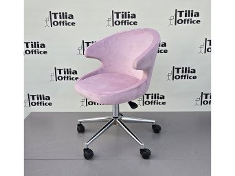 Coket Çalışma Koltuğu Krom Konik Ayak Pembe